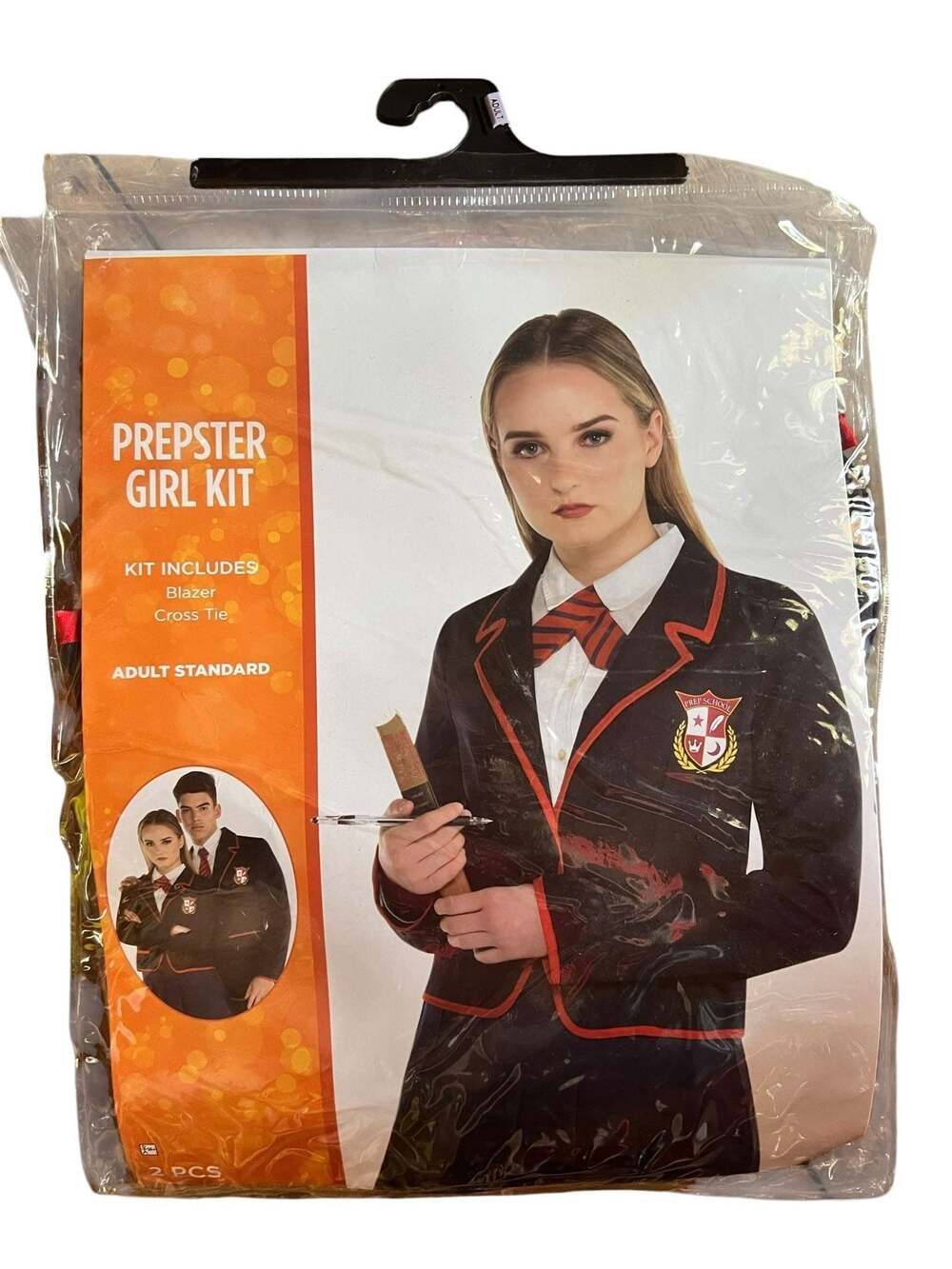 Amscan Prepster Girl Kit Schoolgirl Costume Blazer and Tie Set